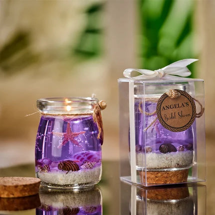 Ocean Theme Blue Purple Pink Gel Candle - Libiyi