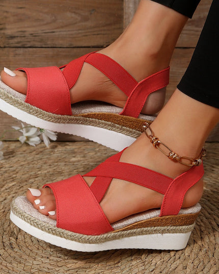 Libiyi Summer Flat Wedge Heel Fish Mouth Casual Women's Sandals - Libiyi