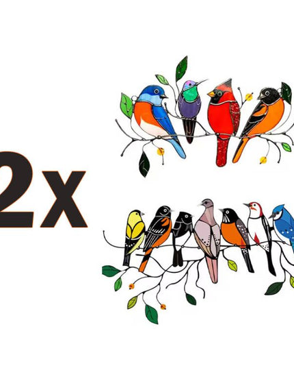 Birds Stained Window Hangings - Libiyi