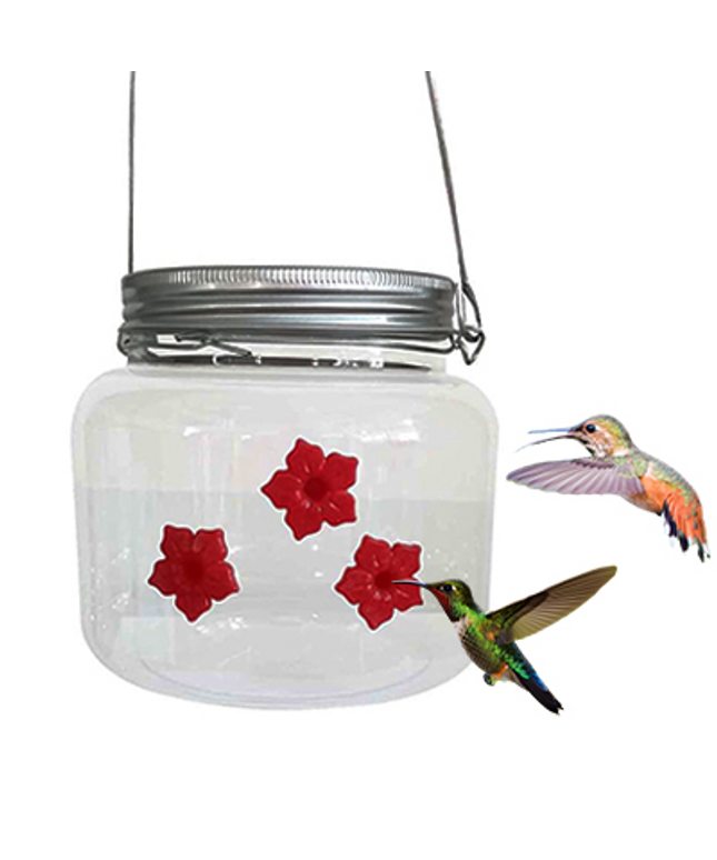 Shirem Mason Jar Hummingbird Feeder - Libiyi