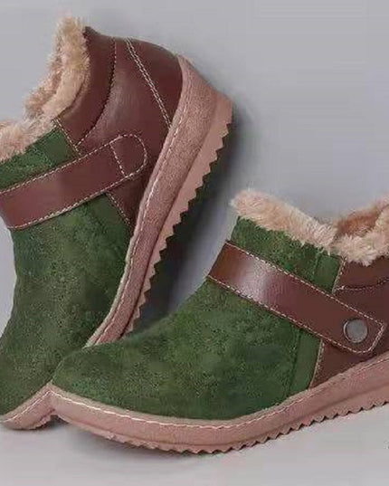 women's round toe low top color blocking cotton shoes - Keilini