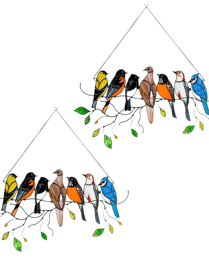 Birds Stained Glass Window Hangings - Libiyi