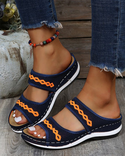 Stylish Wedge Cutout Comfortable Flat Slippers - Libiyi