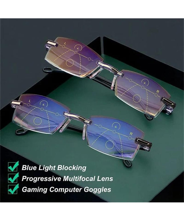 Sapphire High Hardness Anti Blue Light Intelligent Dual Focus Reading Glasses - Libiyi