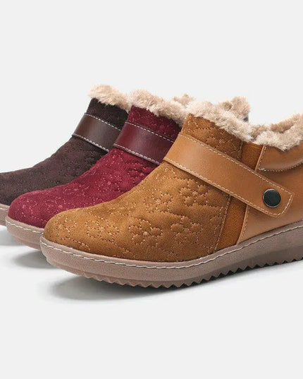 women's round toe low top color blocking cotton shoes - Keilini