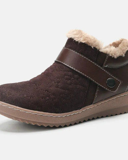 women's round toe low top color blocking cotton shoes - Keilini