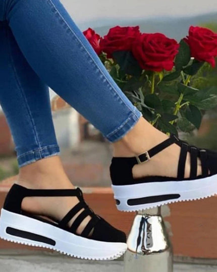 Women Sandals Casual Thick Bottom Comfortable Mid Heels Sandals - Libiyi