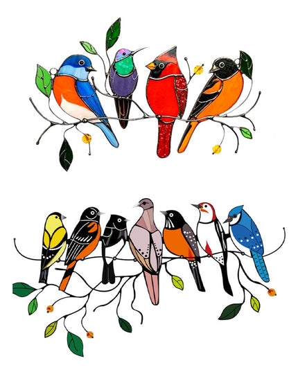 Birds Stained Glass Window Hangings - Libiyi