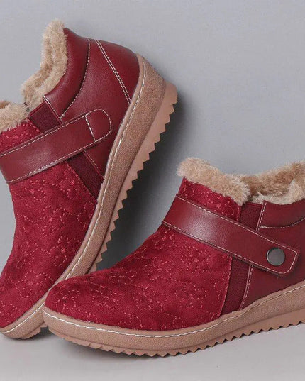 women's round toe low top color blocking cotton shoes - Keilini