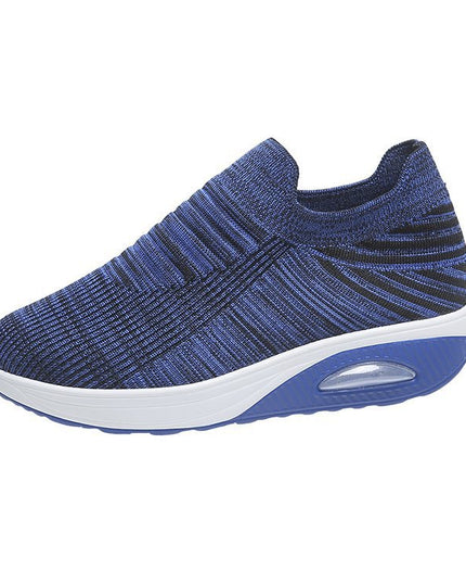 Women's low top fly woven casual sneakers - Libiyi