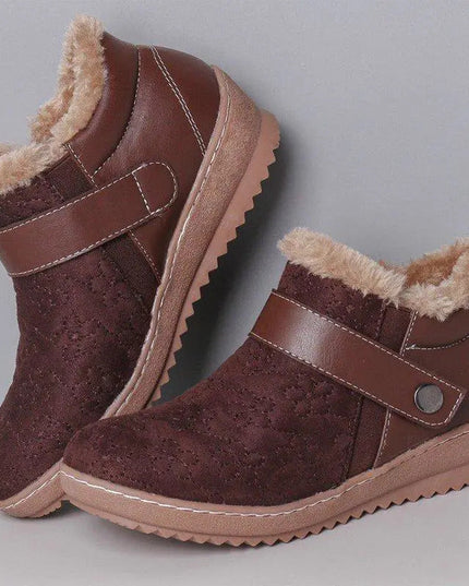 women's round toe low top color blocking cotton shoes - Keilini