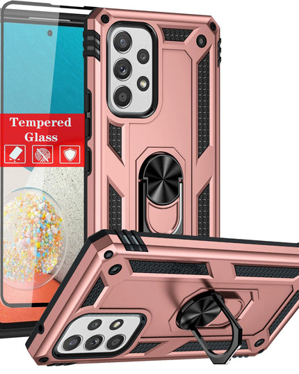 Armor Ring Bracket Phone Case For Samsung A53(5G) With 1-Pc Screen Protector-Fast Delivery - Keilini