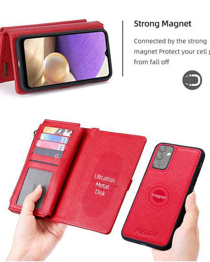 MEGSHI Magnetic 2-in-1 Detachable Leather Wallet Case For Samsung A Series - Libiyi