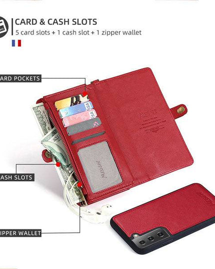 MEGSHI Magnetic 2-in-1 Detachable Leather Wallet Case For Samsung - Libiyi