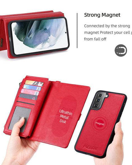 MEGSHI Magnetic 2-in-1 Detachable Leather Wallet Case For Samsung - Libiyi