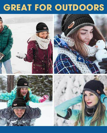 Warm Beanie Cap With Scarf - Libiyi