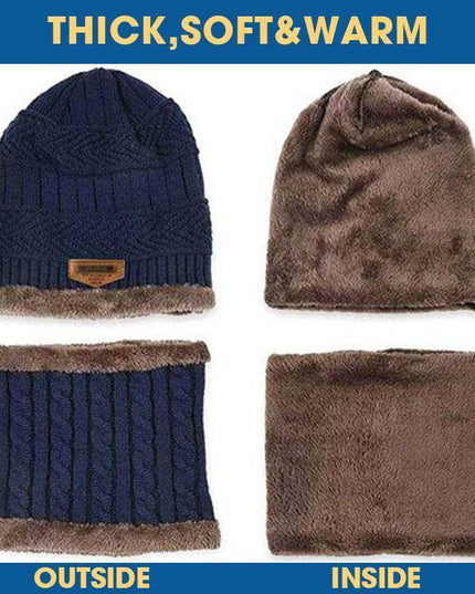Warm Beanie Cap With Scarf - Libiyi