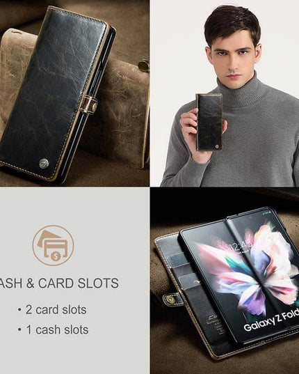 Luxury Flip Leather Card Slots Phone Case for Galaxy Z Fold 3 5G - Libiyi