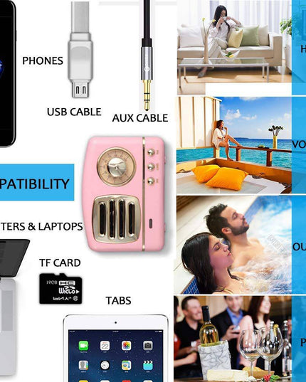 Wireless Stereo Retro Speakers-Wooden - Libiyi