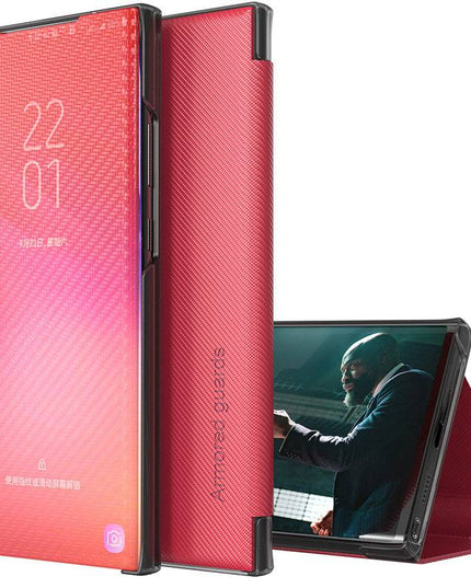 Smart Window Slim Flip Kevlar Case For Samsung - Libiyi