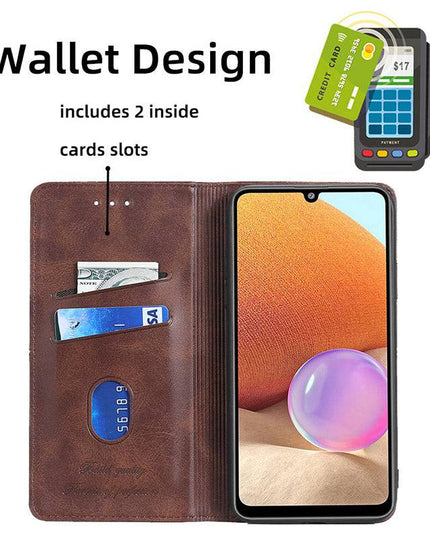 Leather Flip Wallet Cover for Samsung A32 - Libiyi