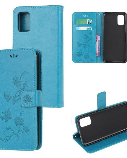 Imprint Butterfly Flower Leather Mobile Phone Case for iPhone 12Mini - Libiyi