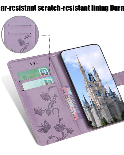 Imprint Butterfly Flower Leather Mobile Phone Case for iPhone XR - Libiyi