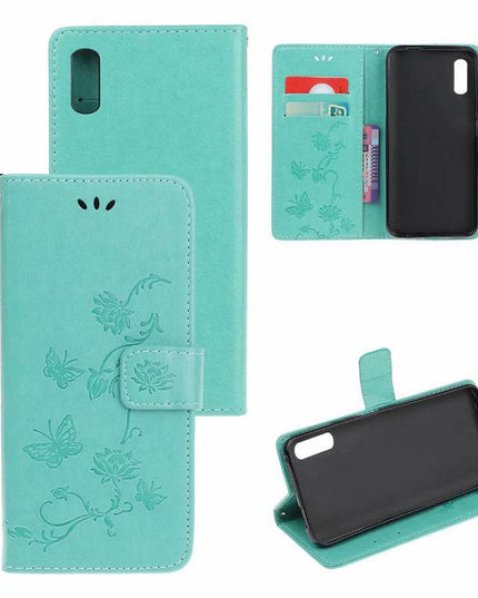 Imprint Butterfly Flower Leather Mobile Phone Case for iPhone XR - Libiyi