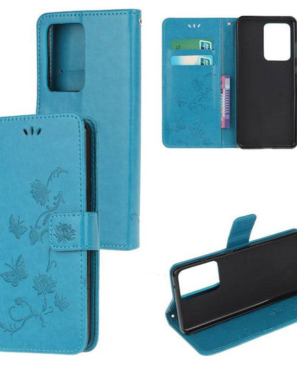 Imprint Butterfly Flower Leather Mobile Phone Case for Samsung S21 Series - Libiyi