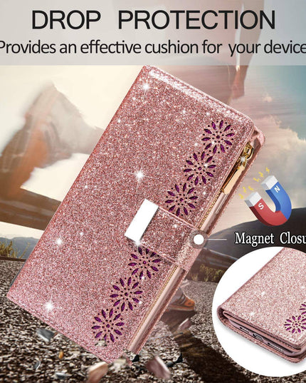 Glitter Sparkly Girly Bling Leather Flip Cover For Samsung S Series - Libiyi