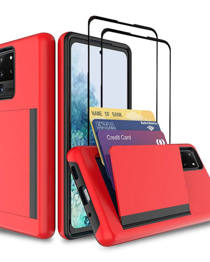 Armor Protective Card Holder Case for Samsung S20 Ultra With 2-Pack Screen Protectors - Libiyi