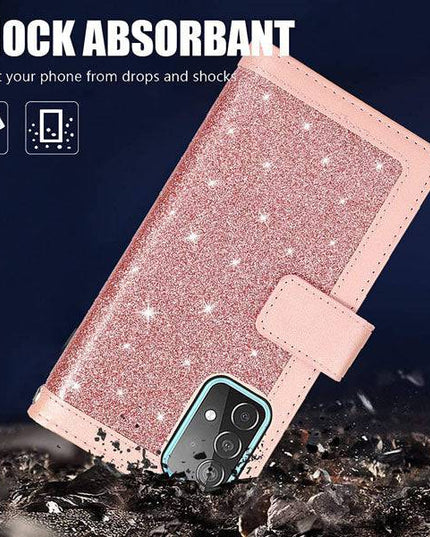 Bling Wallet Case with Wrist Strap for Samsung A32(5G) - Libiyi