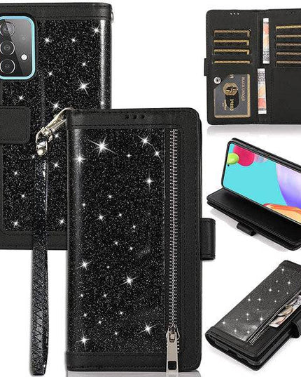 Bling Wallet Case with Wrist Strap for Samsung A32(5G) - Libiyi