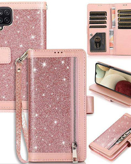 Bling Wallet Case with Wrist Strap for Samsung A42(5G) - Libiyi