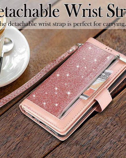 Bling Wallet Case with Wrist Strap for Samsung A52(4G/5G) - Libiyi