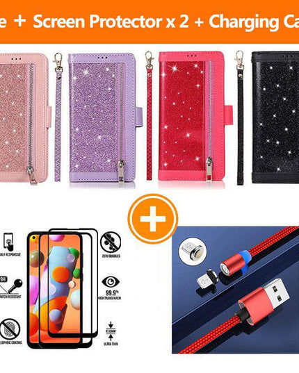 Bling Wallet Case with Wrist Strap for Samsung A52(4G/5G) - Libiyi