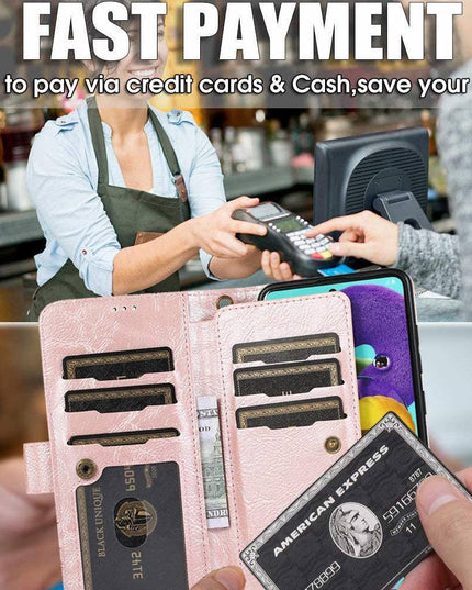 Detachable Flip Folio Zipper Purse Phone Case For Samsung A Series - Libiyi