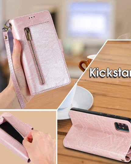 Detachable Flip Folio Zipper Purse Phone Case For Samsung A Series - Libiyi