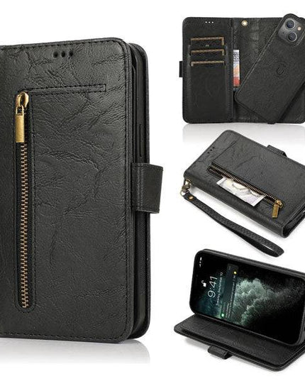 Detachable Flip Folio Zipper Purse Phone Case for iPhone 12 Series - Libiyi