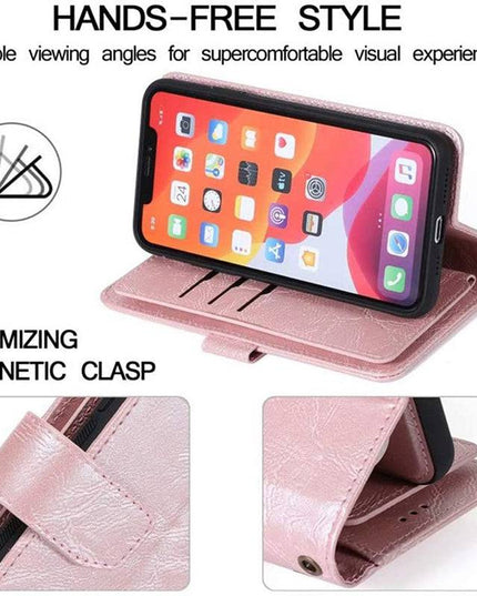 Detachable Flip Folio Zipper Purse Phone Case for iPhone XR - Libiyi