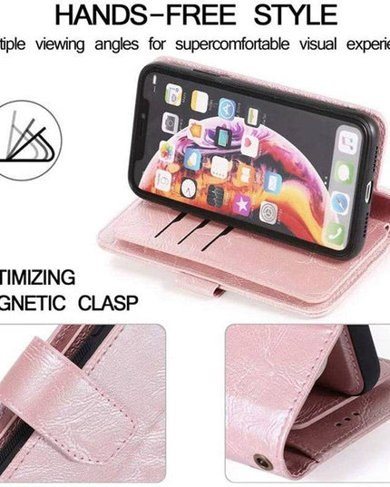 Detachable Flip Folio Zipper Purse Phone Case for iPhone Xs Max - Libiyi