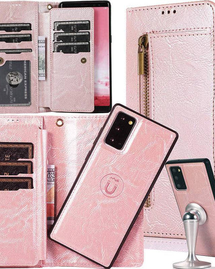 Detachable Flip Folio Zipper Purse Phone Case for Samsung Note 20 Series - Libiyi