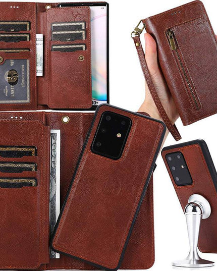 Detachable Flip Folio Zipper Purse Phone Case for Samsung S20 Series - Libiyi