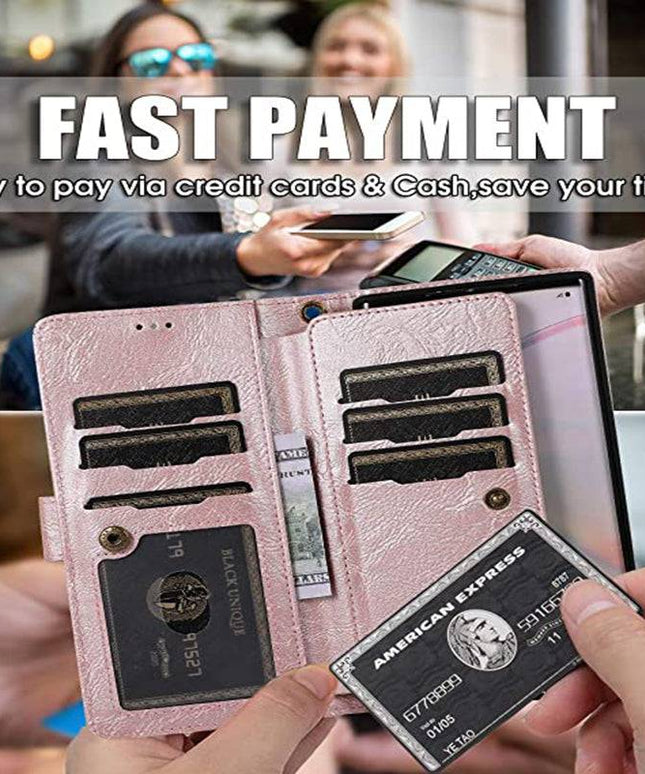 Detachable Flip Folio Zipper Purse Phone Case for Samsung - Libiyi