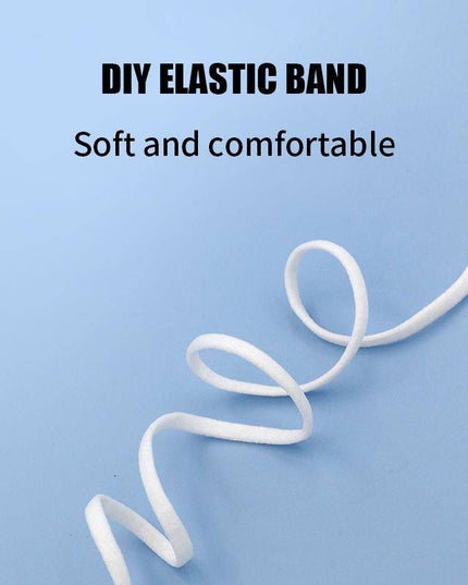 1/6 Inch(4mm)Flat Braided Elastic Cord/White Elastic Band (50 yards) - Libiyi