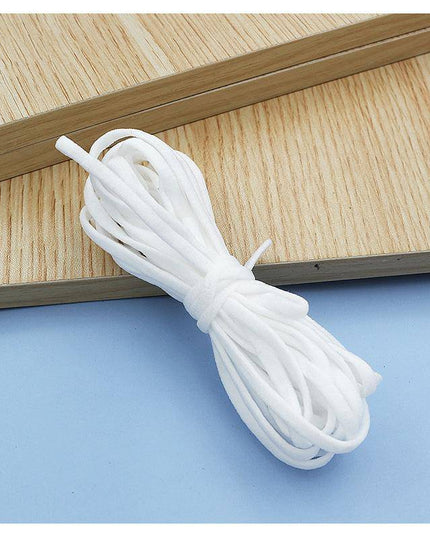 1/6 Inch(4mm)Flat Braided Elastic Cord/White Elastic Band (50 yards) - Libiyi