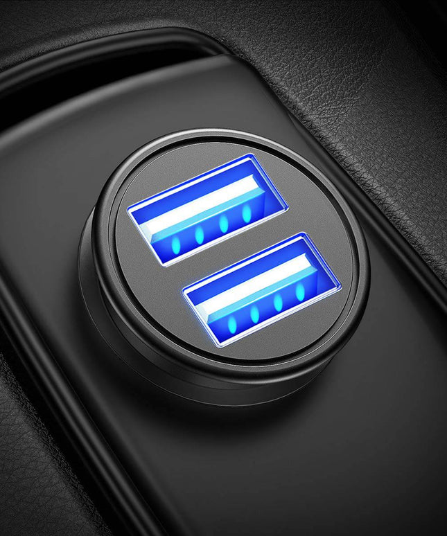 Quick Charge 3.0 All Metal Dual USB Port Fast Car Charger - Libiyi