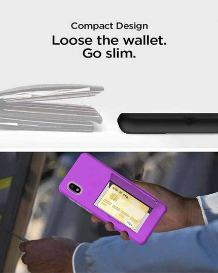 Armor Protective Card Holder Case for Samsung A10e With 2-PACK Screen Protectors - Libiyi