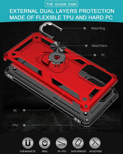 Samsung A72(4G) Luxury Armor Ring Bracket Phone Case With 1-Pack Screen Protector - Libiyi