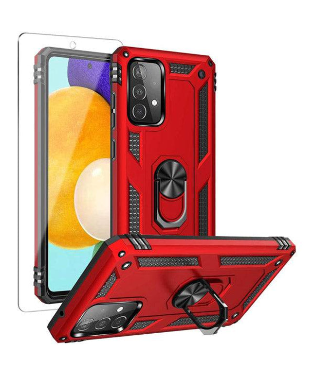 Samsung A72(4G) Luxury Armor Ring Bracket Phone Case With 1-Pack Screen Protector - Libiyi